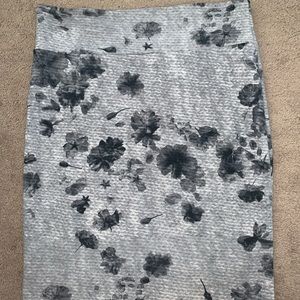 Grey Floral Lularoe Form Fitting Skirt